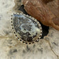 Sterling Silver Southwestern Style Teardrop Parral Dendritic Agate Ring Size 9 For Women