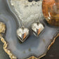 Silver Puff Heart Dangle Earrings For Women