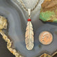 Anthony Gatewood Sterling Silver Coral Beads Feather Pendant For Women