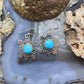 Brad Panteah Sterling Silver Turquoise Stamped Turtle Dangle Earrings For Women