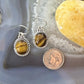 Sterling Silver Southwestern Style Oval Tiger's Eye Dangle Earrings For Women