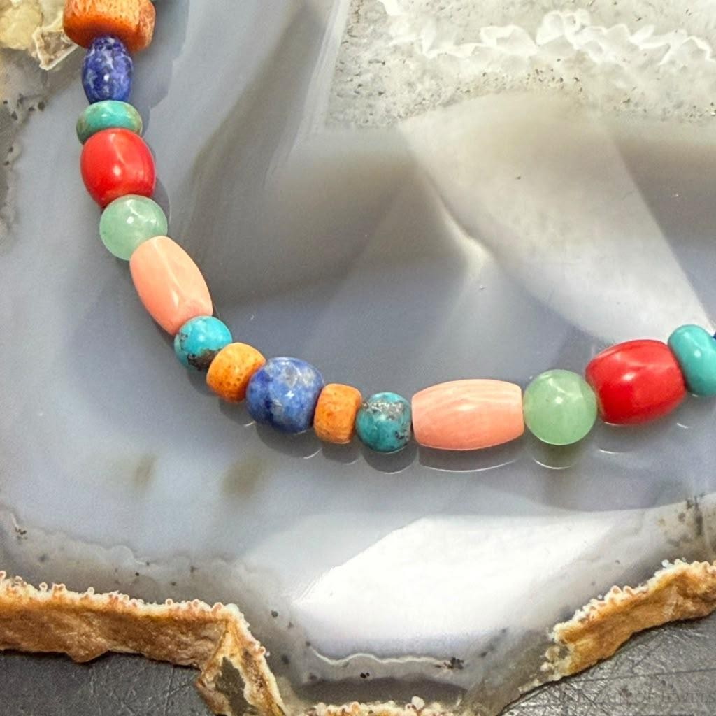 Carolyn Pollack Sterling Silver Multi Gemstone Beads 16"-20" Necklace For Women