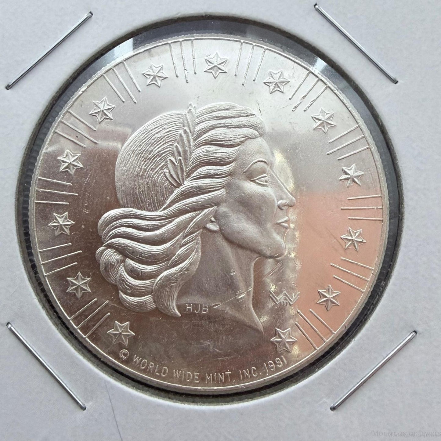 US 1981 One Troy Ounce .999 Fine Silver Round Liberty Head #102525-13