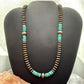 Southwestern Style 8-10mm Copper Navajo Pearl Round,Saucer & Turquoise Necklace For Women