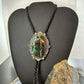 Sterling Silver Southwestern Style Large Chrysocolla Decorated Bolo Tie For Men