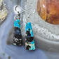 Sterling Silver Trapezoid Chrysocolla Slab Dangle Earrings For Women #211