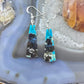 Sterling Silver Trapezoid Chrysocolla Slab Dangle Earrings For Women #211