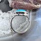 Native American Sterling Silver Turquoise Bar Ring Size 7.5 For Women