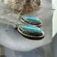 Native American Sterling Silver Marquise Turquoise Dangle Earrings For Women