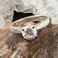 14K White Gold Cubic Zirconia Solitaire Bridal Ring Size 6.25