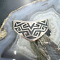 Vintage Sterling Silver Geometrical Motif Overlay Bracelet For Women, Taxco Mexico