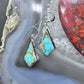 Native American Sterling Silver Kite Matrix Kingman Turquoise Dangle Earrings For Women