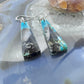 Sterling Silver Trapezoid Chrysocolla Slab Dangle Earrings For Women #211