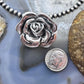 Sterling Silver Fashion Electroform Decorated Rose Pendant- Taxco Mexico