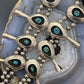 Native American Silver Shadow Box Turquoise Squash Blossom Necklace 31"
