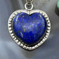 Sterling Silver Southwestern Style Lapis Heart Decorated Pendant For Women #2