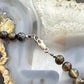 Sterling Silver Southwestern Style 8mm Smoky Onyx Beads 20" Necklace For Women
