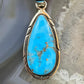 Native American Sterling Blue Ridge Turquoise Teardrop Pendant For Women #1