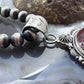 Sterling Silver Southwestern Style Round Red Moss Agate Decorated Pendant For Women