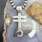 Sterling Silver Southwestern Style Cross with Turquoise Decorated Unisex Pendant