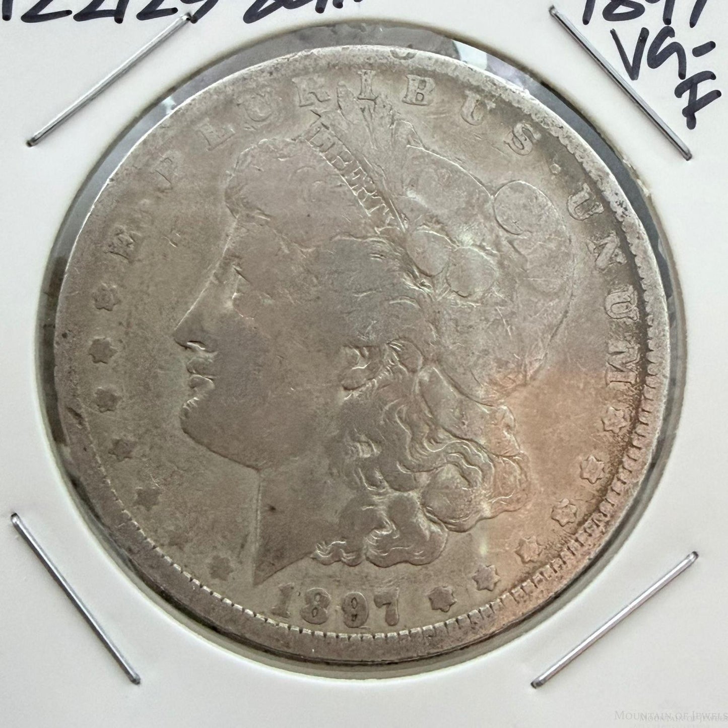 US 1897 90% Morgan Silver Dollar VG-F #122125-8GH