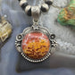 Sterling Silver Southwestern Style Round River Jasper Decorated Pendant For Women