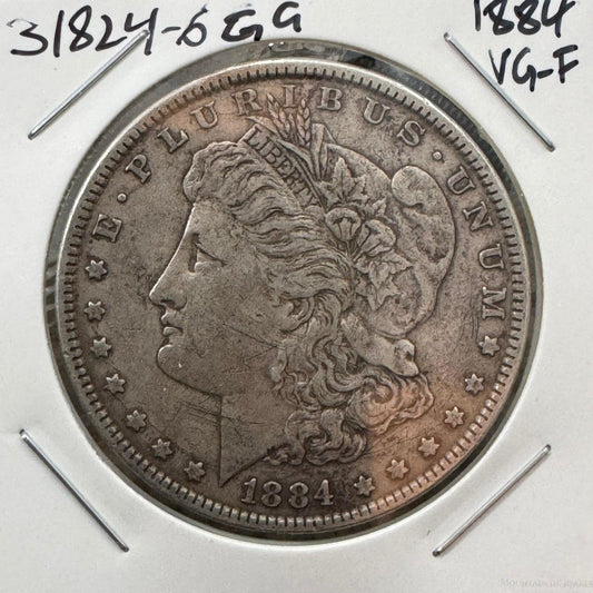 1884 US Morgan Silver Dollar VG-F #31824-6GG