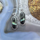 Native American Sterling Silver Oval Blackjack Dangle Earrings For Women