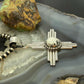 Sterling Silver Southwestern Style Round White Buffalo Unisex Zia Pendant #2