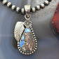 Sterling Silver Southwestern Style Teardrop Golden Hill Turquoise Leaves Pendant For Women