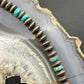 Southwestern Style Copper 7mm Navajo Pearl Saucer & Turquoise 18"-20" Necklace For Women