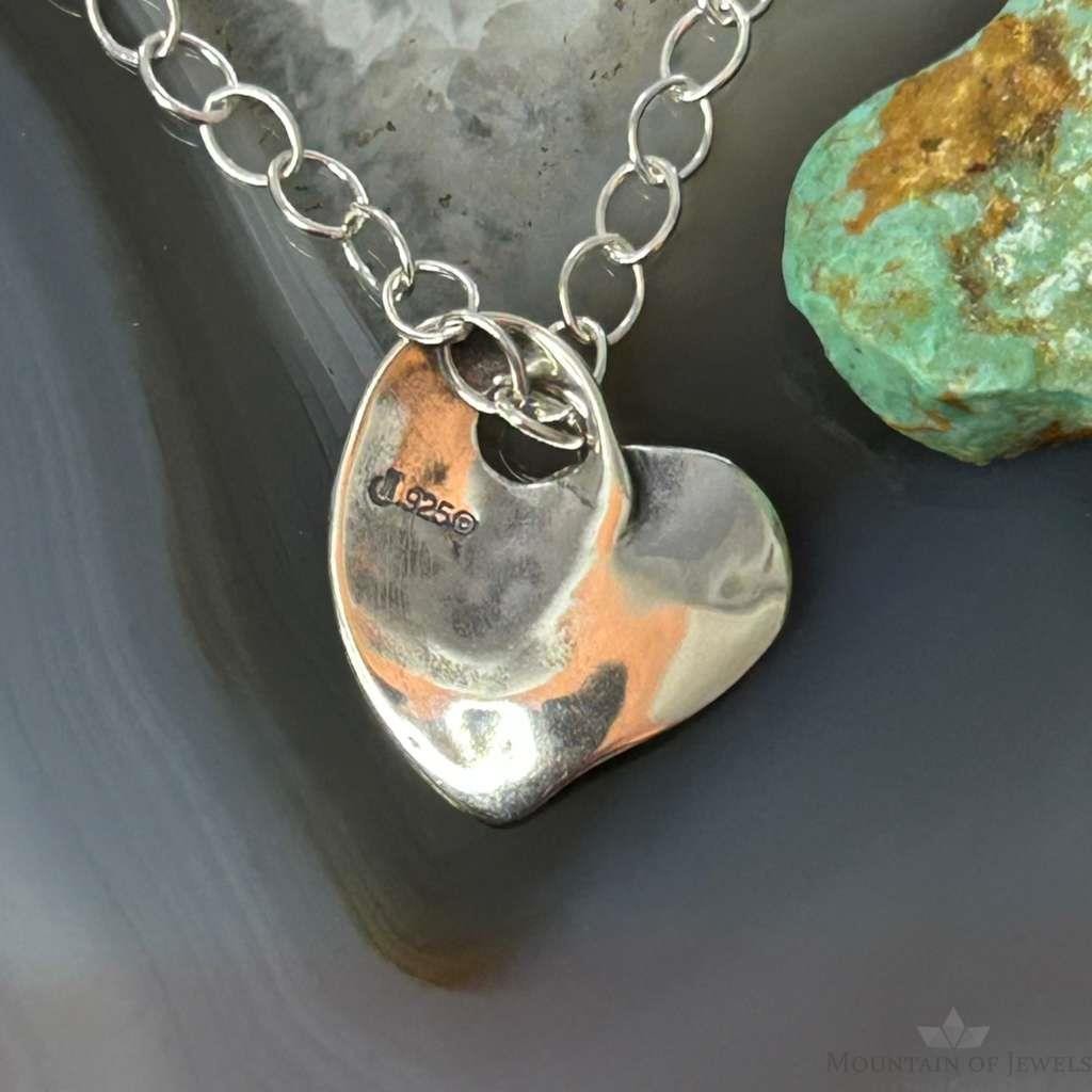 Carolyn Pollack Sterling Silver Swirl Decorated Heart Pendant with 16" Necklace