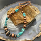Southwestern Style Copper 4.5-14mm Navajo Pearl&Natural Hubei Turquoise Necklace For Women