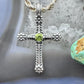 Carolyn Pollack Sterling Silver Peridot Dot Decorated Cross Pendant For Women