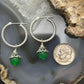 Carolyn Pollack Sterling Silver Twisted Hoop w/Green Jadeite Dangle Earrings For Women