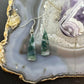 Sterling Silver Triangle Moss Agate Slab Dangle Earrings For Women #234