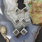 Leander Tahe Native American Sterling Silver 3 Square 3D Geometric Dangle Earrings For Women