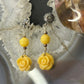 Carolyn Pollack Sterling Silver Yellow Jasper Rose Dangle Earrings For Women