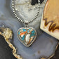 Sterling Silver Southwestern Style Turquoise Spiny Oyster Heart Pendant For Women
