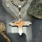 Sterling Silver Southwestern Style Rounded White Buffalo Unisex Zia Pendant