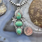 Sterling Silver Southwestern Style Triple Turquoise Decorated Pendant For Women