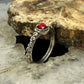 Carolyn Pollack Sterling Silver Round Red Jasper Decorated Slim Ring For Women