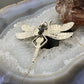 Native American Sterling Silver Oval Onyx Fly Unisex Brooch