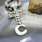 Sterling Silver Southwestern Style Cross with Turquoise Decorated Unisex Pendant