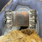 Native American Sterling Silver Stamped Decorated Cuff Bracelet For Women