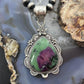 Sterling Silver Southwestern Style Teardrop Ruby Zoisite Pendant For Women