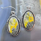 Native American Sterling Silver Oval Bumblebee Jasper Dangle Earrings For Women