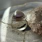 Sterling Silver Southwestern Style Teardrop Stichtite Decorated Ring Size 10.25 For Women
