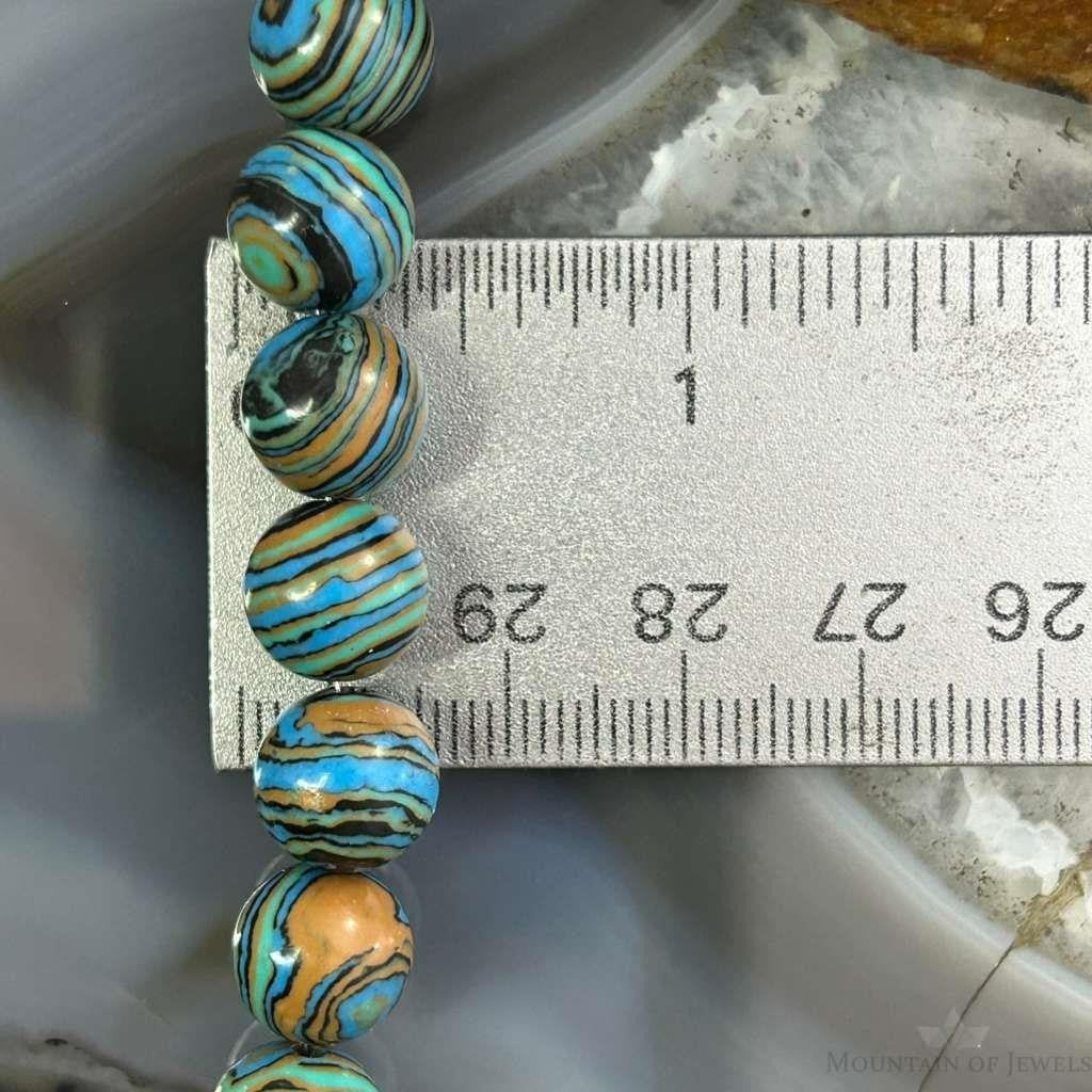 Sterling Silver 10mm Mexican Calcite Beads 16" Necklace For Women