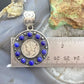 Genuine 1941 90% Silver Mercury Dime Coin w/Lapis Decorated Unisex Pendant